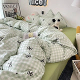 Taooba Ins Nordic Duvet Cover Set 2024 Summer New Twin Queen Size Kids Adult Flat Sheet Pillowcase No Filler Fashion Bed Linens