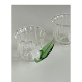 Lily of The Valley Glass Lovely Cup Home Office Glass Milk Coffee Cup Tea Cup Bell Orchid Handle Small Cup Wine Glass Set Cute