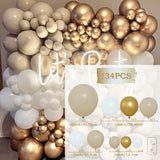 White Gold Balloon Garland Kit Birthday Baby Shower Balloons Arch Kit Latex Ballon Chain Wedding Party Decoration