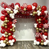 Christmas Balloon Garland Arch Kit Red Green Lolipop Cone Star Foil Balloons New Year Christmas Party Decoration Supplies Gifts