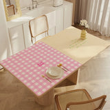 Macaron Color Striped Plaid Table Mat PVC Wipeable No-wash Waterproof and Oil-proof Coffee Table Mat Home Desktop Protection Mat