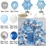 Taooba Color Palette Ice Snow Balloons Garland kit Snowflake Ballon Blue Balloon Princess Boys Birthday Party Baby Shower Decorations Christmas Decor