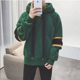 Taooba Sweatshirts for Man No Logo Green Men's Clothing Patchwork Hooded Hoodies Half Zip Sweat Shirt Welcome Deal One Piece Winter Emo