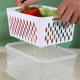 Taooba-Multifunctional Sealed Refrigerator Preservation Storage Box Fridge Organizer Fresh Vegetable Fruit Boxes Drain Basket Container