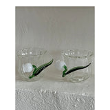 Lily of The Valley Glass Lovely Cup Home Office Glass Milk Coffee Cup Tea Cup Bell Orchid Handle Small Cup Wine Glass Set Cute