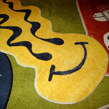 Bedside Carpet Cartoon Funny Distortion Smiley Face Children Bedroom Rug Home Decoration Cute Living Room Corridor Mat ковер 러그