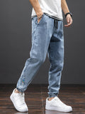 Taooba-Spring Summer Black Blue Cargo Jeans Men Streetwear Denim Jogger Pants Men Baggy Harem Jean Trousers Plus Size 6XL 7XL 8XL