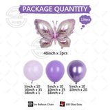 Taooba Color Palette 126pcs Purple 3D Butterfly Balloons Arch Garland Kit for Baby Shower Decorations for Girl Wedding Valentines Party Decorations