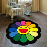 Rainbow Sunflower Smiley Decorate Bedroom Plush Mat Fashion Living Room Carpet Irregular Shape IG Colorful Rug ковер Tapis 러그