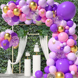 Purple Butterfly Balloon Garland Arch Kit Rose Gold Butterfly Metal Pink Purple Balloon for Birthday Wedding Party Balloon Decor