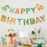 Dinosaur Happy Birthday paper Banner Dinosaur Birthday Party Decorations for Boys Kids Dino Theme Party Garland Flag Supplies