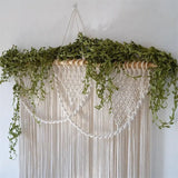 Taooba-Handmade Macrame Cotton Curtain Cotton Bohemia Macrame Tapetsry Bedside Wall Hanging Tapestry Door Window Curtain Beho Decor