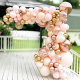 Macaron Pink Balloon Garland Arch Kit Kids Happy Birthday Metal Rose Gold Confetti Balloons Wedding Party Baby Shower Decoration