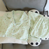 Taooba Christmas Outfit Sweet Cute Kawaii Bear Print Two Piece Pajama Set Autumn Casual All-match Homewear Sleepwear Women's Y2K Soft Women's Pajamas