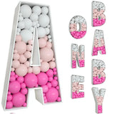 91.5CM Giant Letter Birthday Figure Balloon Filling Box Balloon Birthday Wedding Party Decor Baby Shower Baloon Mosaic Frame Box