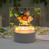 Personalized Children Animal LED USB Night Light Custom Name Acrylic Lamp For Baby Kids Bedroom Home Decoration Birthday Gift