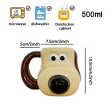 Cartoon Dog Ceramic Mug Coffee Mug 20oz Large Capacity Fun Novelty Mug Breakfast Milk Cup Microwave-safe Gift For Friends