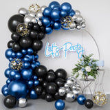 Taooba Color Palette 91pcs Metallic Blue Black Balloon Arch Garland Kit.Birthday Gender Reveal Baby Shower bachelorette ball party decorations