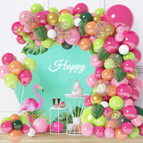 Tropical Confetti Balloon Arch Garland Kit Hawaiian Luau Aloha Flamingo Party Decorations Baby Shower Summer Beach Supplies