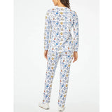 Taooba-Monkey Pajama Set y2k Loungewear Women Cute Pattern Lapel Collar Button Down Long Sleeve Shirt Top and Trousers 2000s Sleepwear