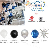 Taooba Color Palette Metallic Blue Silver Balloons Garland Arch Kit Starburst Foil Balloons Birthday Party Kids Baby Shower Party Decorations Wedding