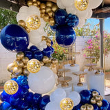 Taooba Color Palette Blue Silver Macaron Balloon Garland Arch Kit Wedding Birthday Party Decoration Confetti Latex Balloons For Girls Baby Shower