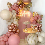 Retro Pink Balloon Garland Arch Kit Girl Boho Wedding Birthday Party Decor Metal Rose Gold Latex Balloons Baby Shower Decoration