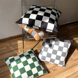 Taooba-Ins Checkerboard Square Pillow Printing Black and White Plaid Pillowcase Cushion Bed Pillow Living Room Sofa Pillow