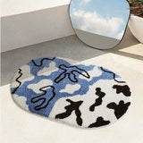 Taooba-Soft Tufting Wool Carpet Rugs Non-Slip Abosrbent Bathroom Floor Mat Bedroom Toilet Door Carpet