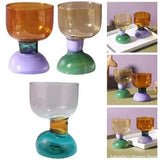 Taooba-Colored  Glass Wine Glasses Handmade Retro High Borosilicate Goblet Glass Cup Dessert Ice Cream Bowel Champagne Brandy Glass Mug