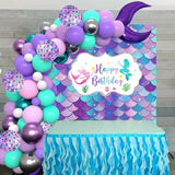 Macaron Purple Green Blue Latex Balloons Mermaid Arche Ballon Anniversaire Happy Birthday Globos Party Decoration Girl Arch Kit