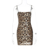 Taooba Lygens Leopard Print Sequins Sleeveless Mini Women Dress Autumn Elegant Party Prom Lady Wholesale Dropshippping Casual Clothes