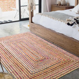 Living Room Carpet Bohemian Style Natural Jute and Cotton Traditional Hand Knitting Rug Home Decoration Wear Resistant Soft Mats