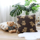 Taooba-Cute Bear Lamb Fleece Pillow Cushion Cover Soft Waxy Plush Sofa Throw Pillowcase Car Seat  Cushion Pillow Cover Bedroom  Decor