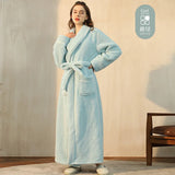 Taooba Christmas gift Autumn Winter Thickened Warm Plus Size Couple Dressing Gown Beauty Salon Health Club's Style Knee-Length Luxury Noble Robe