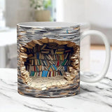 Ceramic Mug Cup for Tea 3D Bookshelf Mug A Library Shelf Cup Mugs Coffee Cup Gift for Kids Valentine's Day Gift Birthday Gifts