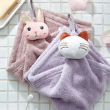 Taooba-Towel cute hand towels hanging wipes Japanese coral fleece wipes hutch defends a towel