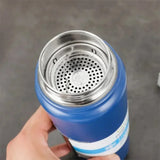 Taooba-1pc Portable Travel Car Water Cup Stainless Steel Space Kettle Thermos Flask Large Capacity Sports Water Bottle Gifts Leakproof