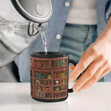 C Handle Bookshelf Mug Reading Literary Sayings Library Lover Mug Cup Ceramic Book Lover Mug Bookworm Mug Family Friend Bookworm