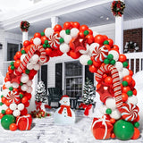 Christmas Balloon Garland Arch Kit Red Green Lolipop Cone Star Foil Balloons New Year Christmas Party Decoration Supplies Gifts