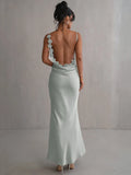 Taooba Petal Flow Backless Maxi Dress