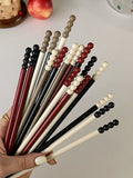 Taooba-Creative Sugar Bean Alloy Chopsticks Portable Chopsticks Moisture-proof and Mouldproof Household Chopsticks Set Cute Tableware