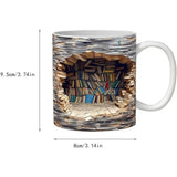 Ceramic Mug Cup for Tea 3D Bookshelf Mug A Library Shelf Cup Mugs Coffee Cup Gift for Kids Valentine's Day Gift Birthday Gifts