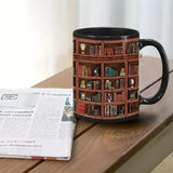 C Handle Bookshelf Mug Reading Literary Sayings Library Lover Mug Cup Ceramic Book Lover Mug Bookworm Mug Family Friend Bookworm