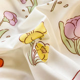 Pastoral Girls Flower Bedding Sets, Washed Cotton Bed Linens, Soft Quilt Cover Sheet Set, Simple Bedspread, Home Textiles