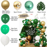 Taooba Color Palette Jungle Safari White Balloon Garland Arch Kit Kids Birthday Party Supplies Deer Pattern Gold Latex Ballons Baby Shower Decoration