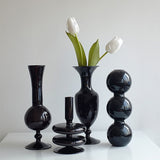 Taooba-Black Sculptural Glass Vase