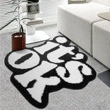 Taooba Christmas Gift It's OK Rug Handmade Fluffy Plush Tufted Living Room for Bedroom Dorm Suitable for Room Decor Housewarming Gift