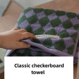 Taooba-Diamond check long-staple cotton towel household pure cotton face towel adult absorbent bath towel