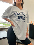 Taooba-Brooklyn EST.1998 NEW YORK City Printed T-Shirt Female Cotton Breathable Short Sleeve Summer High Quality Brand Streetwear Women